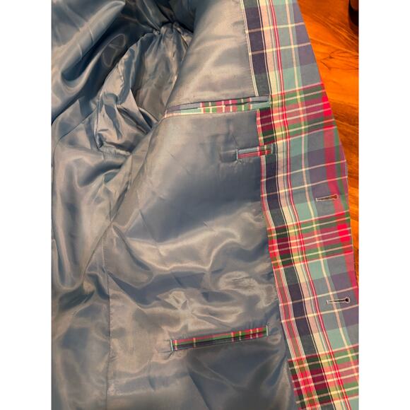 Saddlebred men’s plaid 2 button colorful blazer sport coat cotton men’s 44S - Picture 9 of 13